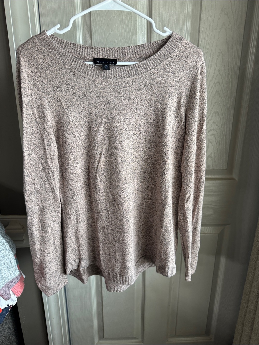 Charter Club Heathered Beige Crewneck Sweater